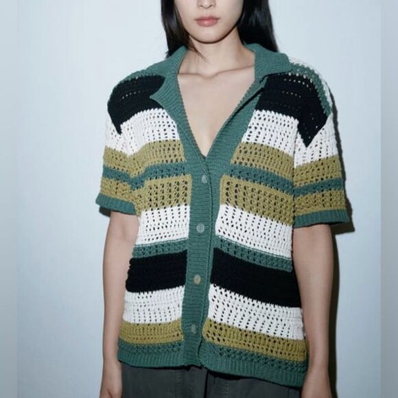 Zara Sweaters - Zara Oversized Knit Polo Sweater